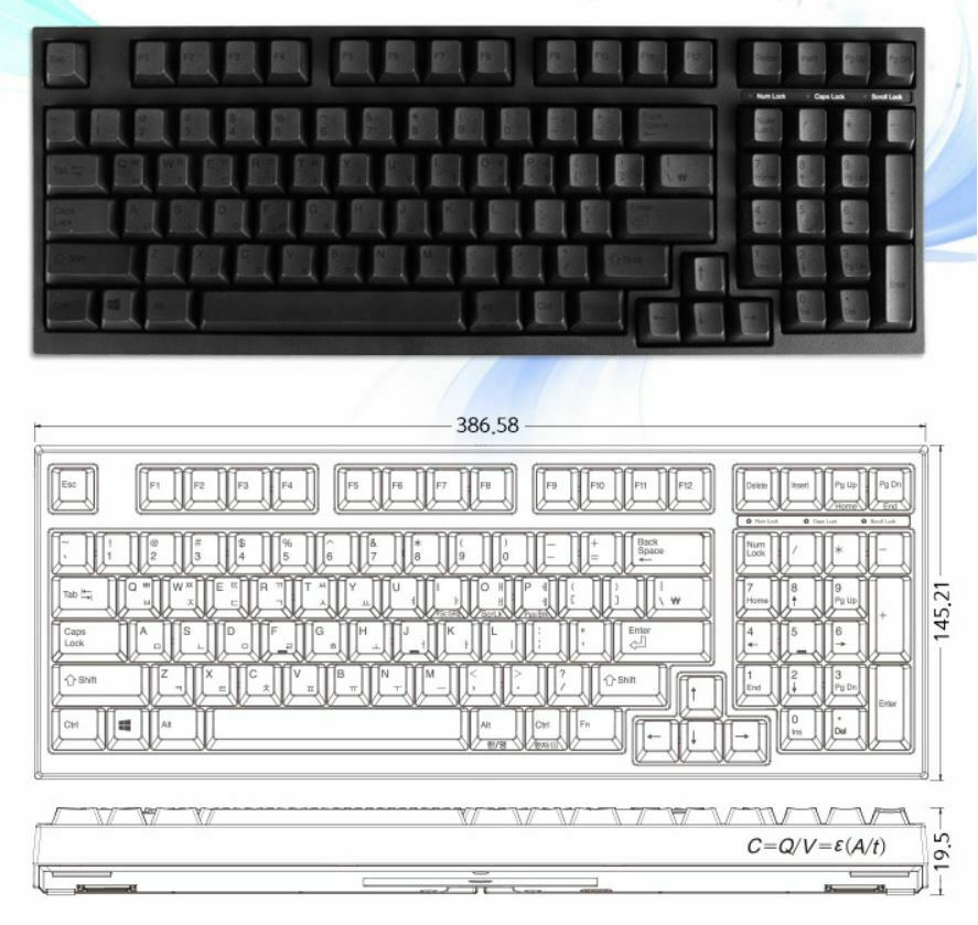 Leopold FC980C Keyboard Topre Electrostatic Switch Dye-Sub Black