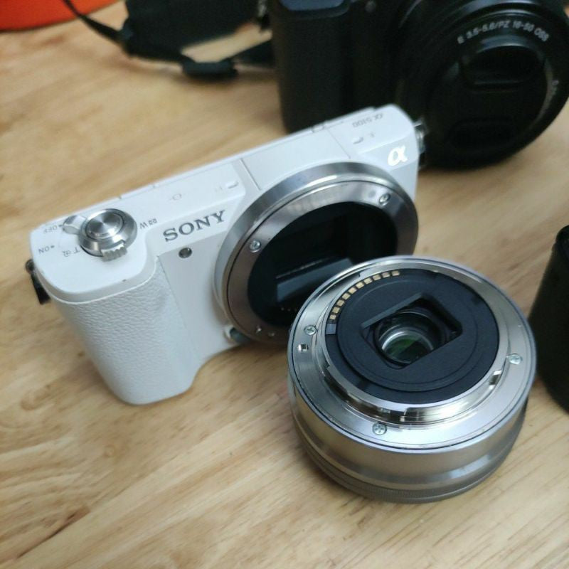 Sony Alpha A5100 24.3MP Digital Camera with 16-50mm Lens Used White Bl –  koreanbro.com