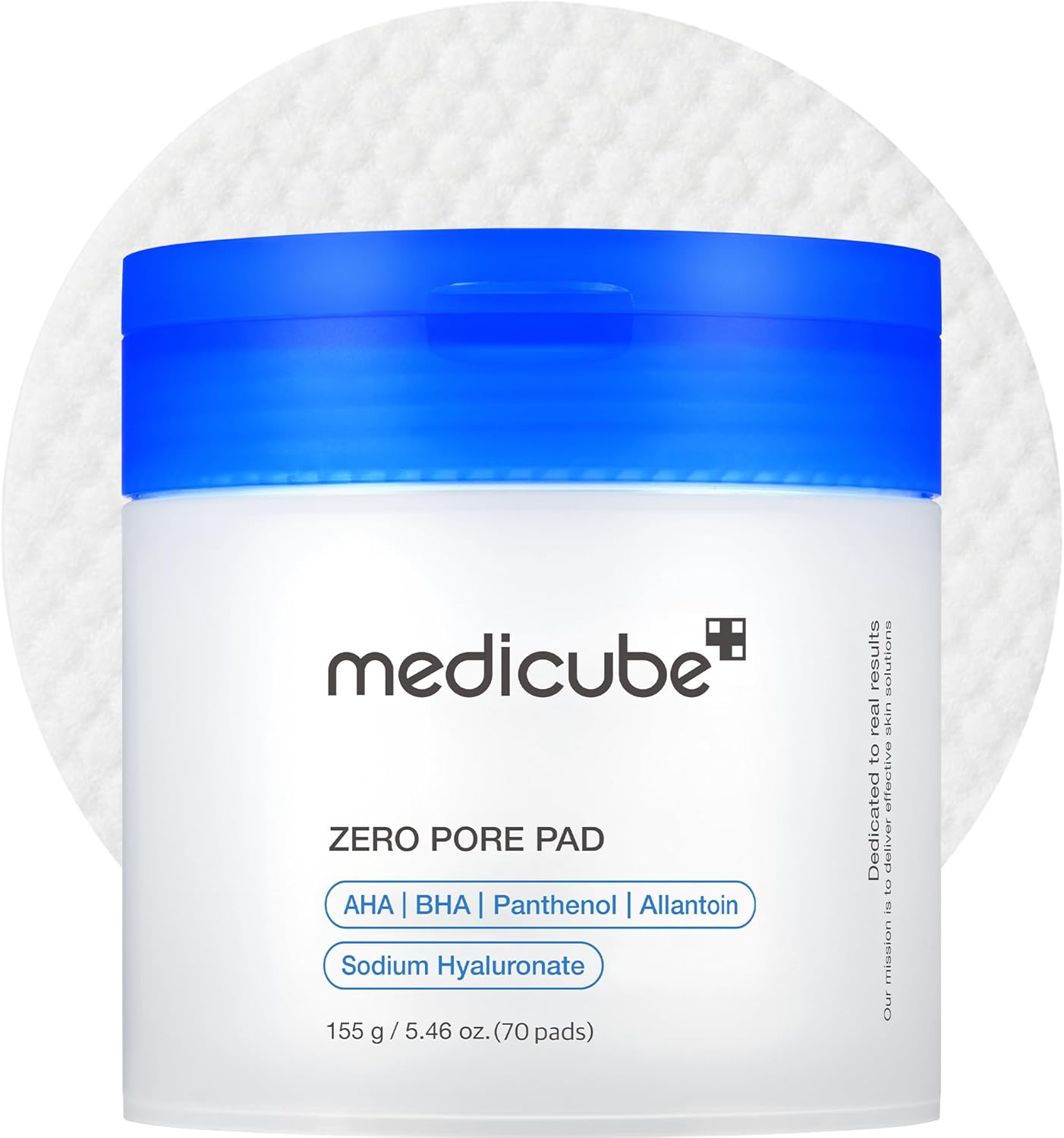 [MediCube] Zero Pore Pads 2.0, Dual-Textured Facial Toner Pads for Exfoliation and Pore Care with 4.5% AHA Lactic Acid & 0.45% BHA Salicylic Acid, Ideal for All Skin Types, Korean Skin Care (70 Pads)