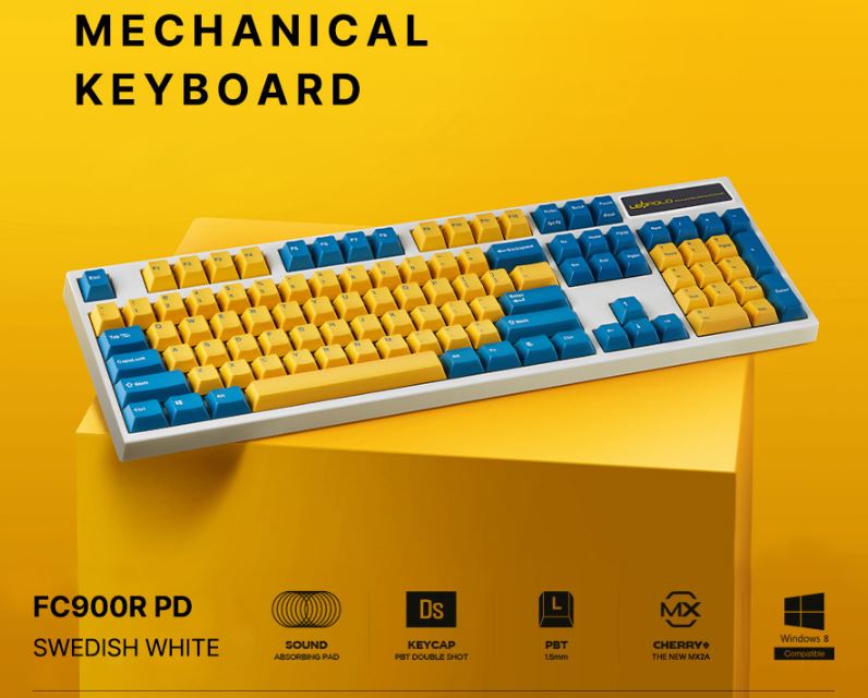 Leopold FC900R MX2A Swedish White Korean Non-Click (Brown Switch) — Wired Model