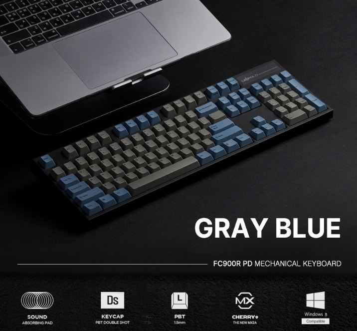 Leopold FC900R MX2A Grey Blue Korean Silent Red (Silent Linear Switch) — Wired Model