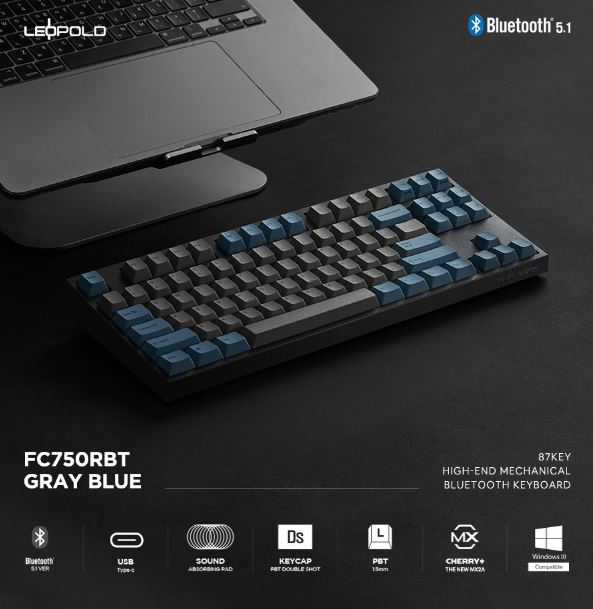 Leopold FC750RBT MX2A Grey Blue Korean Red (Linear Switch)
