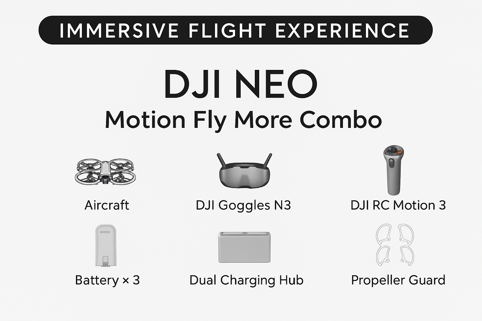 DJI Neo Motion Fly More Combo Camera Drone ( Goggles N3 /RC Motion3) -No Tariffs