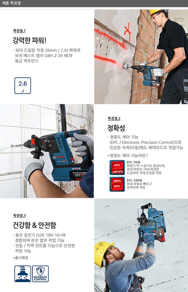 BOSCH GBH18V-26 18V SDS-PLUS BRUSHLESS ROTARY HAMMER