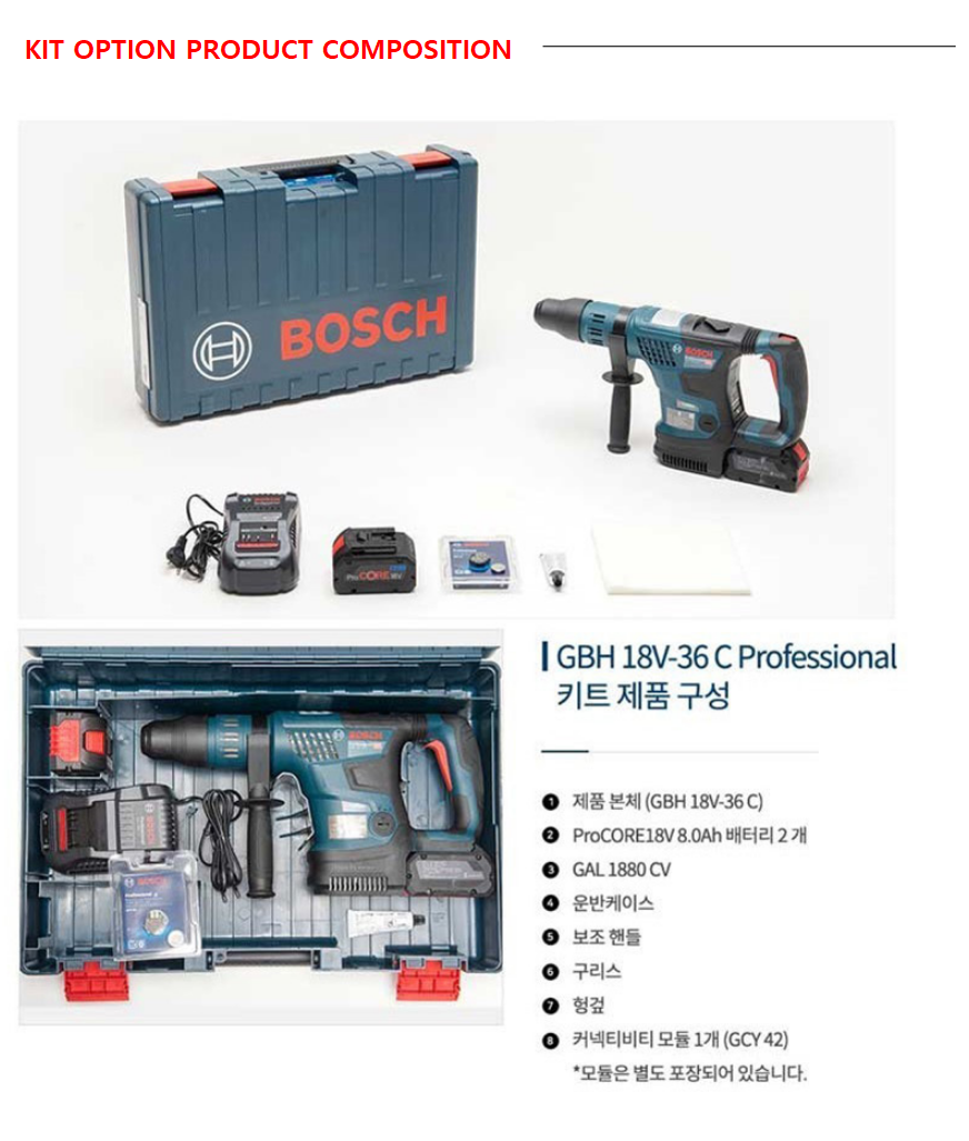 BOSCH GBH 18V-36 C PROFESSIONAL CORDLESS ROTARY HAMMER BITURBO WITH SDS MAX