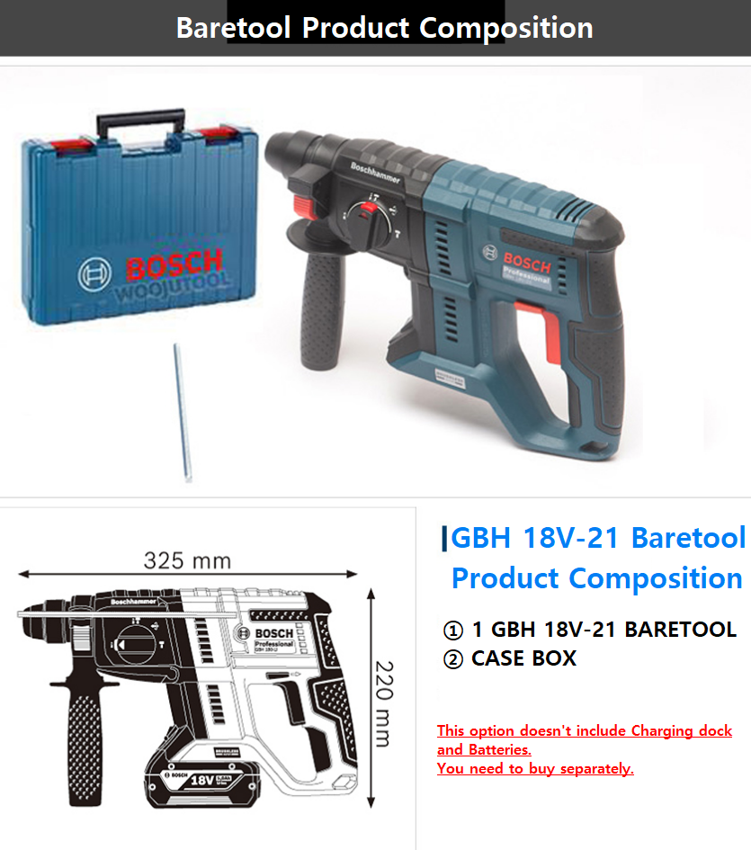 BOSCH GBH 18V-21 PROFESSIONAL CORDLESS ROTARY HAMMER WITH SDS PLUS