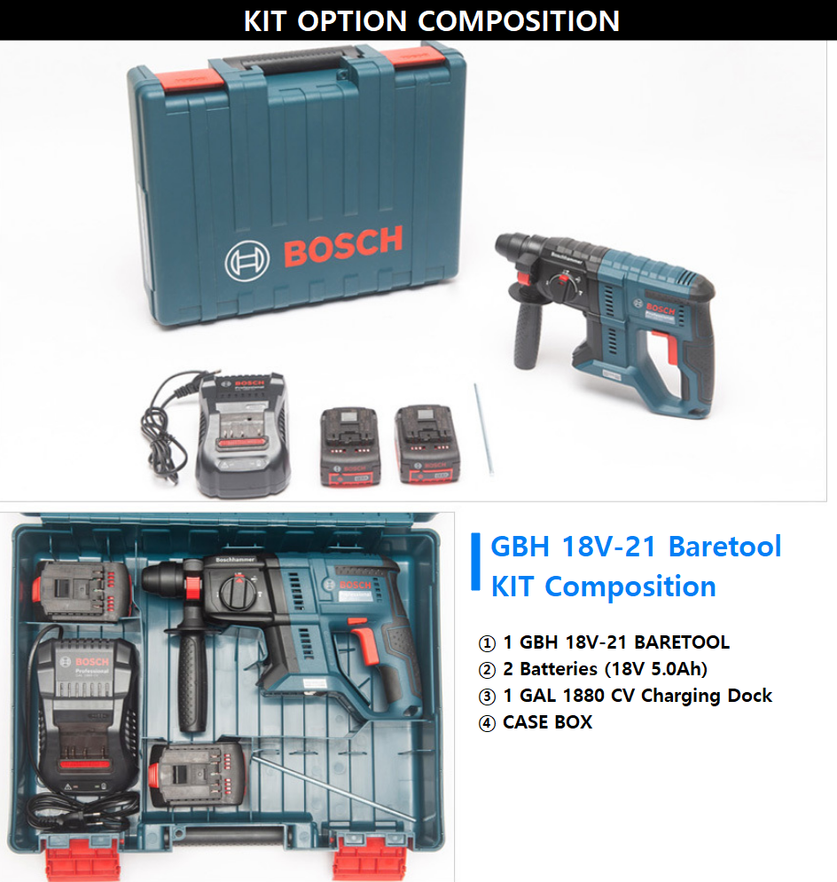 BOSCH GBH 18V-21 PROFESSIONAL CORDLESS ROTARY HAMMER WITH SDS PLUS