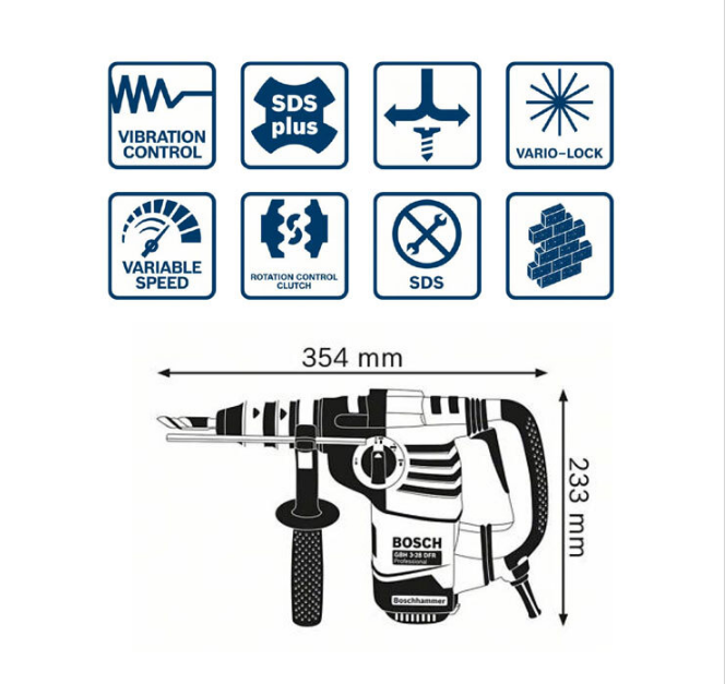 BOSCH GBH 3-28 DRE PROFESSIONAL ROTARY HAMMER WITH SDS PLUS