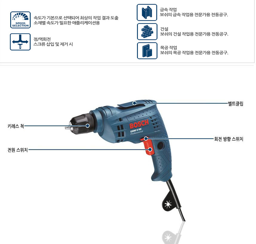 BOSCH GBM 6 RE PROFESSIONAL DRILL