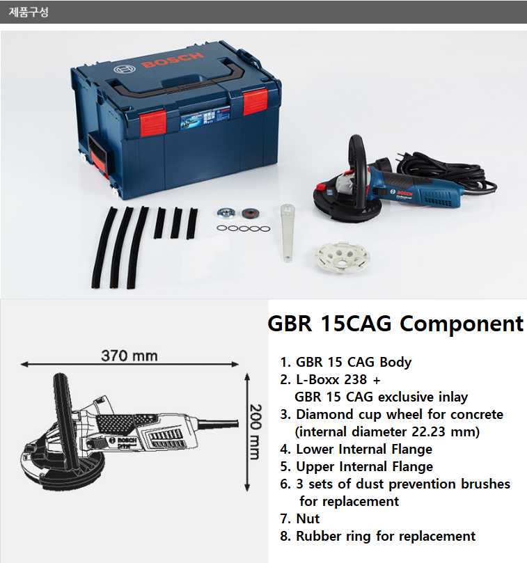 BOSCH GBR 15 CAG PROFESSIONAL CONCRETE GRINDER