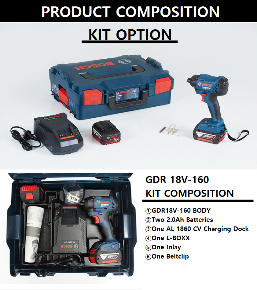 BOSCH GDR 18V-160 PROFESSIONAL CORDLESS IMPACT DRIVER