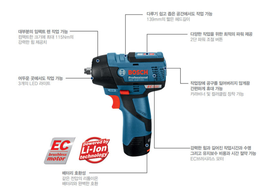 Bosch GDS 10.8 V-EC Professional 3/8