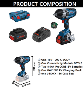 BOSCH GDS 18V-1000 C PROFESSIONAL CORDLESS IMPACT WRENCH