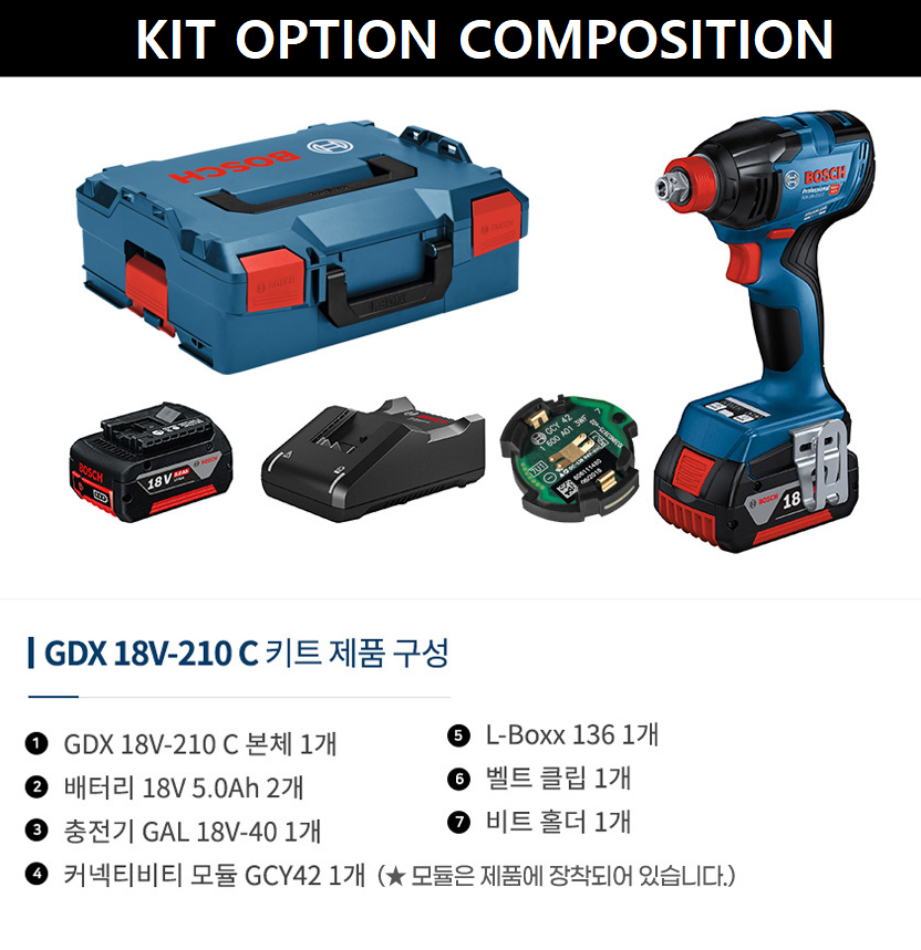 BOSCH GDX 18V-210 C PROFESSIONAL CORDLESS IMPACT DRIVER/WRENCH