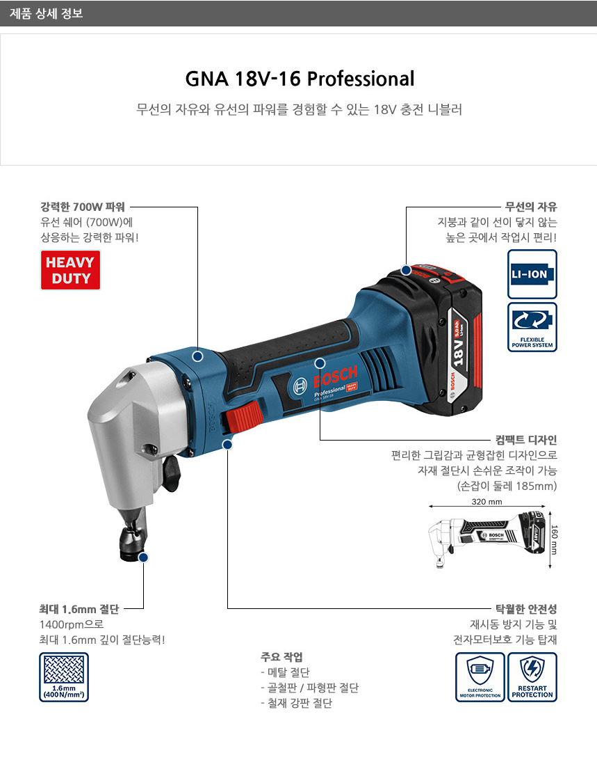 BOSCH GNA 18V-16 PROFESSIONAL CORDLESS NIBBLER *BARETOOL*