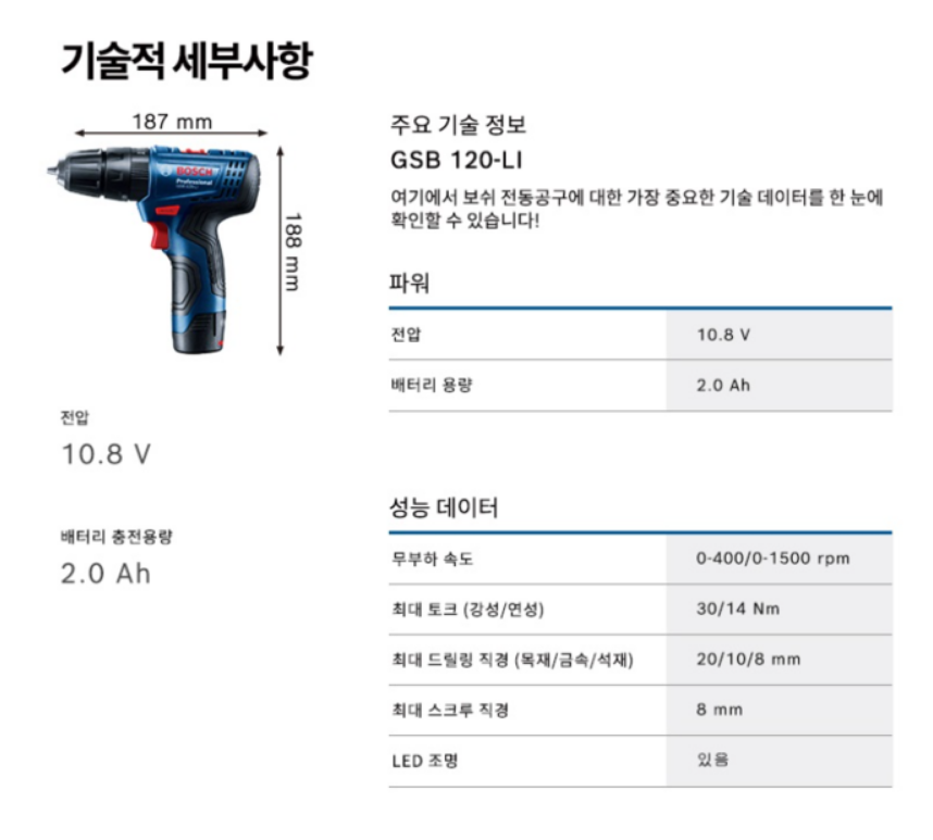 BOSCH GSB 120-LI PROFESSIONAL CORDLESS COMBI