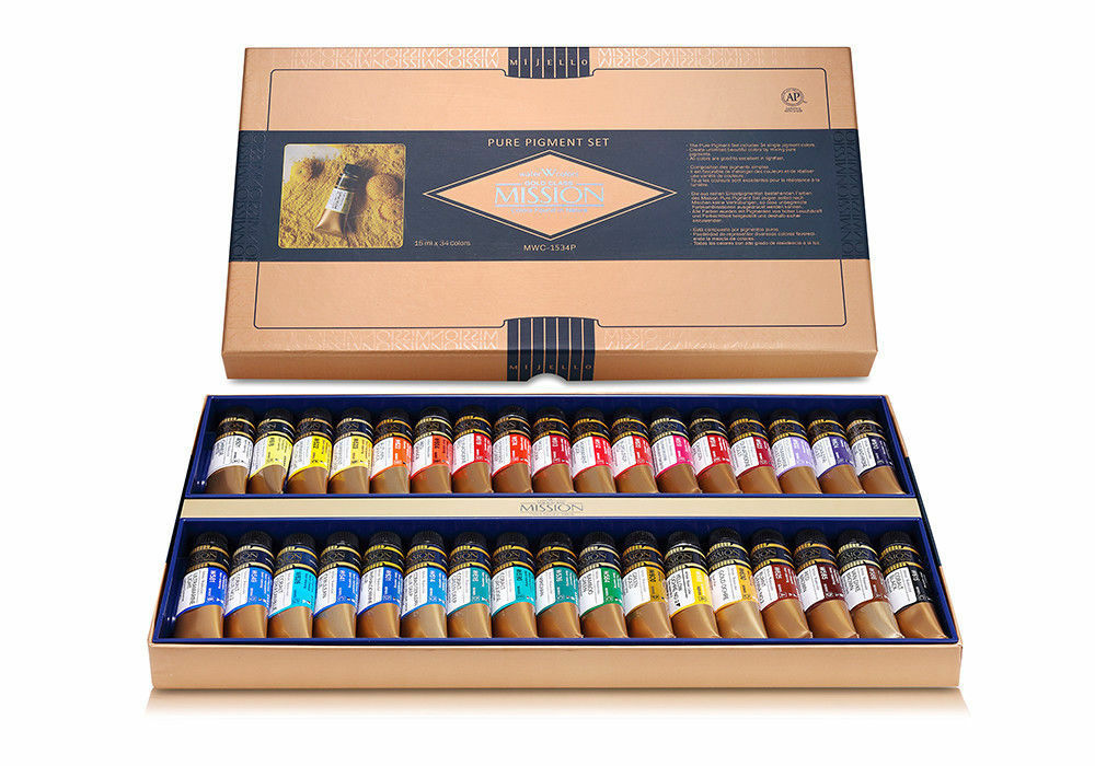 Mijello Mission Gold Class Watercolor Paint Pure Pigment 34 Colors MWC-1534P
