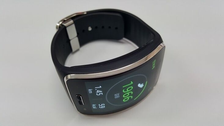 Genuine Samsung Galaxy gear S SM-R750 Curved AMOLED Smart Watch Black Used