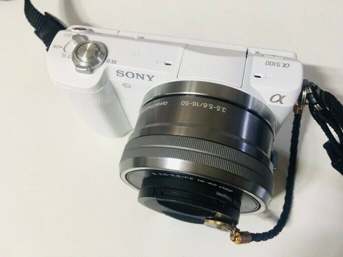 Sony Alpha A5100 24.3MP Digital Camera with 16-50mm Lens Used White Bl –  koreanbro.com