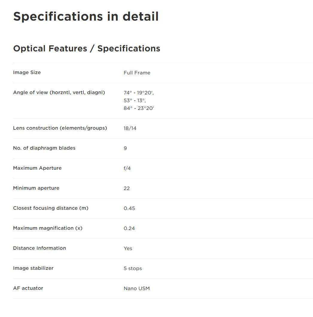 Canon LENS RF24-105mm F4L IS USM