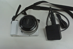 Sony Alpha A5100 24.3MP Digital Camera with 16-50mm Lens Used White Black Silver color